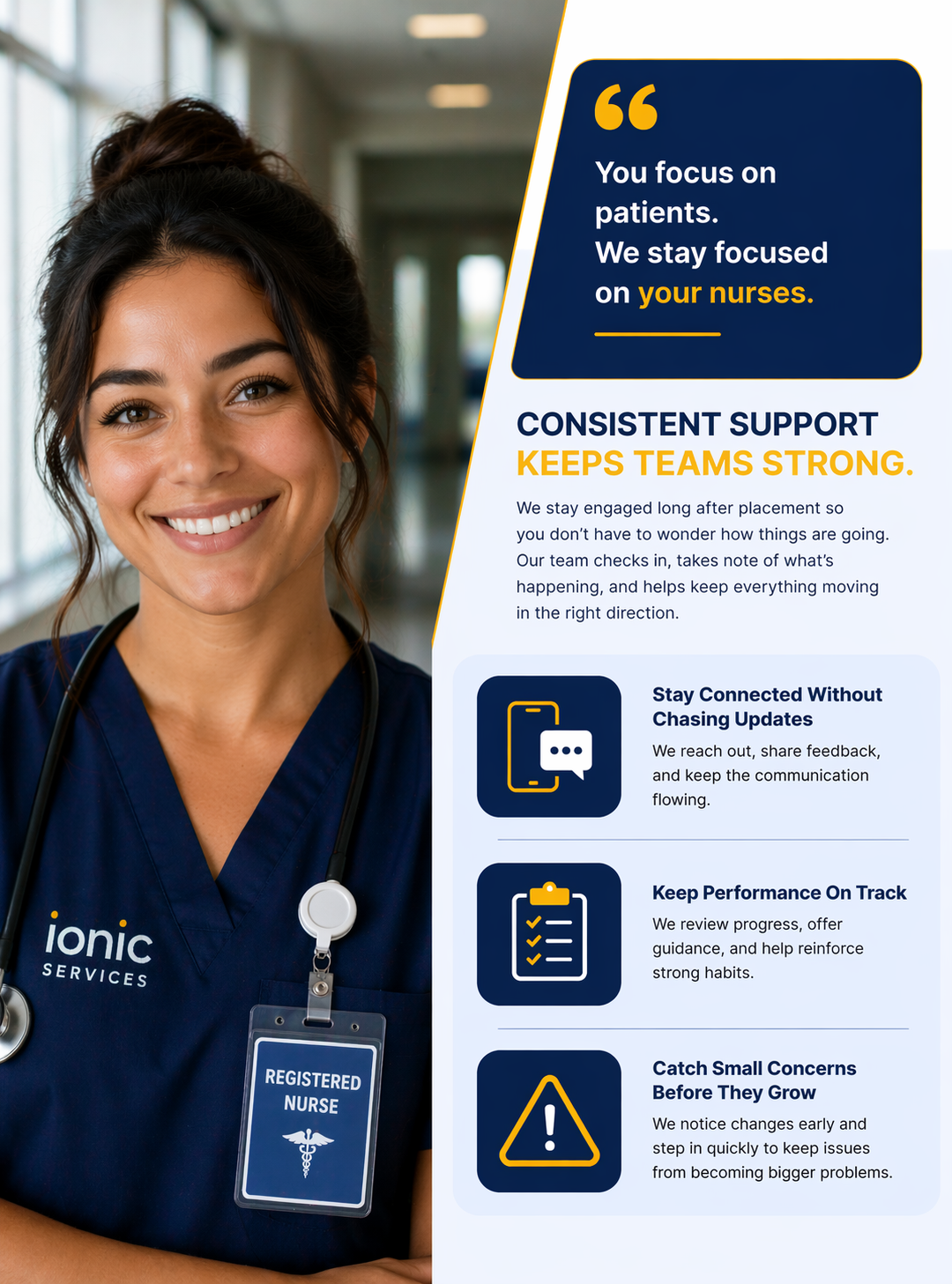 Consistent support and ongoing workforce follow through visual
