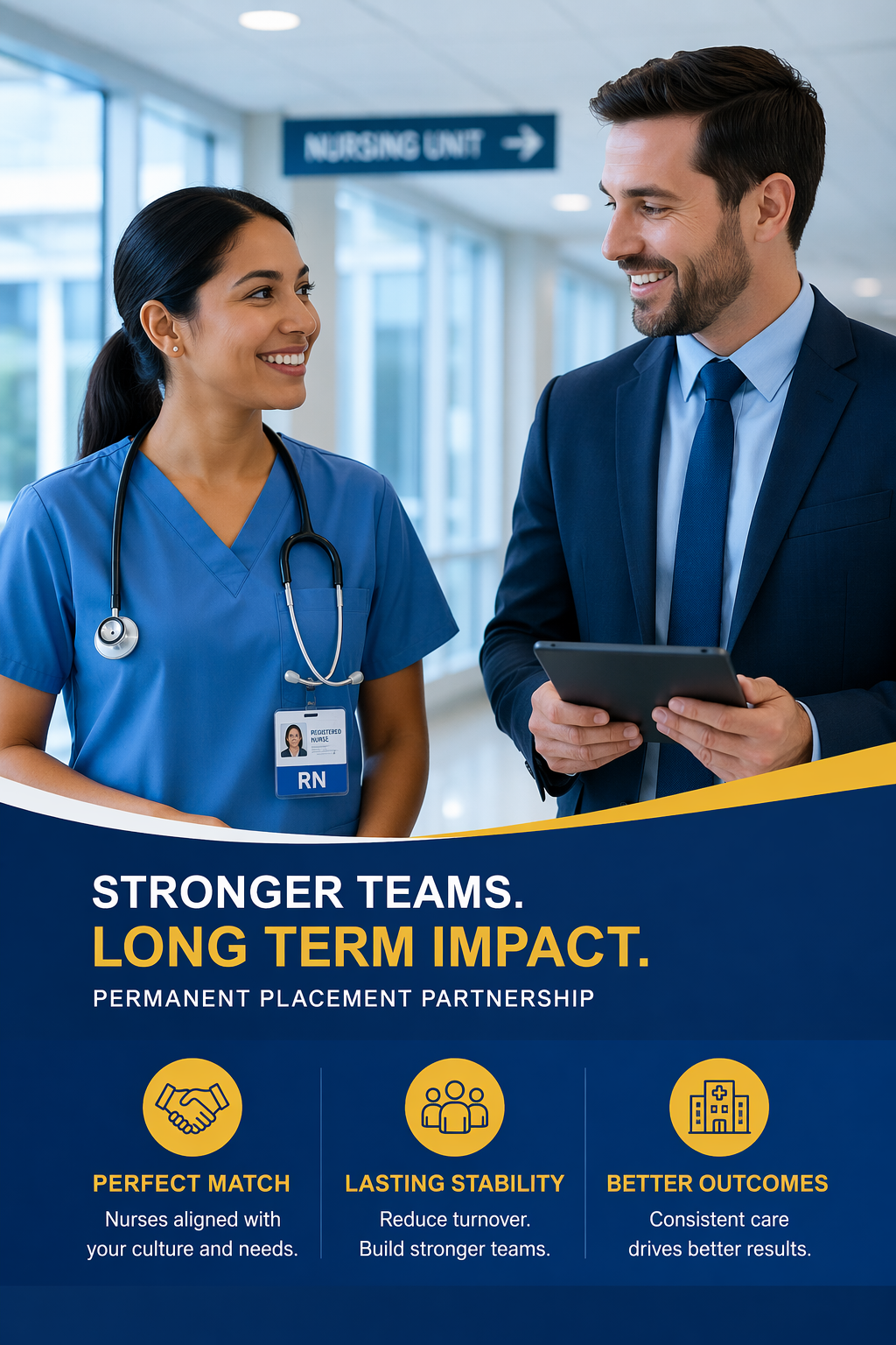 Long term nurse placement and workforce stability visual