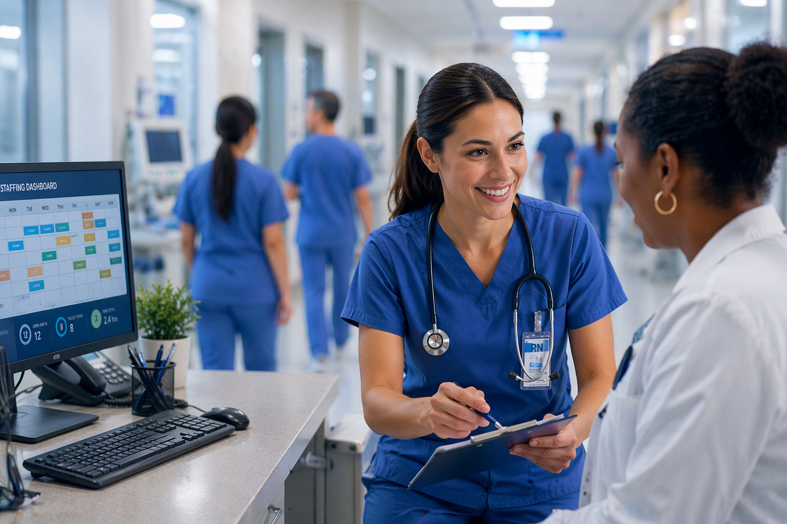 Nurse supporting patient care
