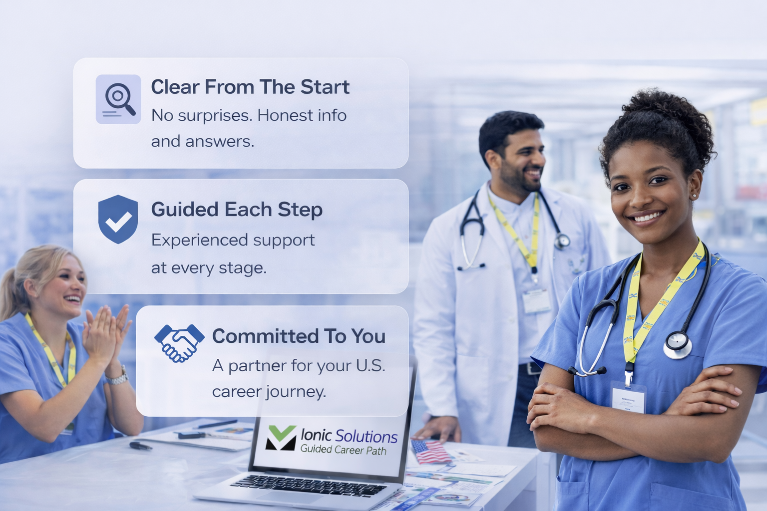 Trust building support banner for healthcare professionals